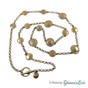 Jones New York Hammered Disk Station Gold Tone Necklace